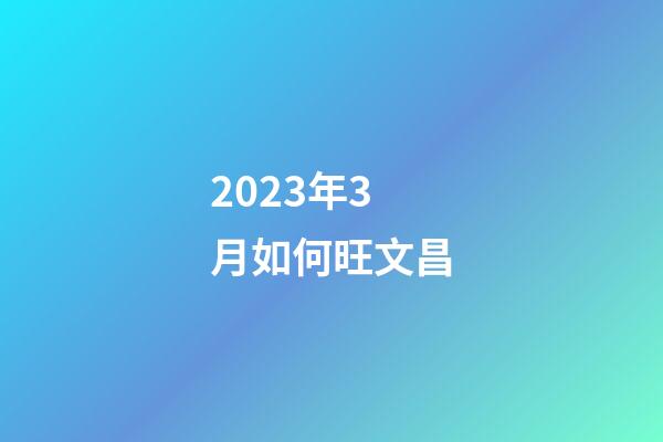 2023年3月如何旺文昌