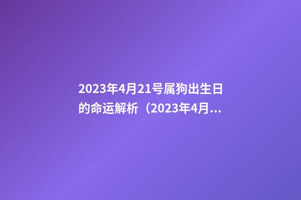 2023年4月21号属狗出生日的命运解析（2023年4月21号属狗出生日的命运解析图）