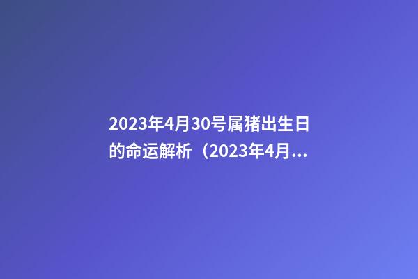 2023年4月30号属猪出生日的命运解析（2023年4月30号属猪出生日的命运解析图）