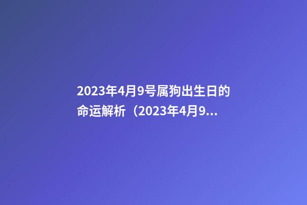 2023年4月9号属狗出生日的命运解析（2023年4月9号属狗出生日的命运解析图）