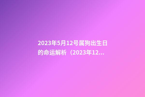 2023年5月12号属狗出生日的命运解析（2023年12月出生属狗五行）
