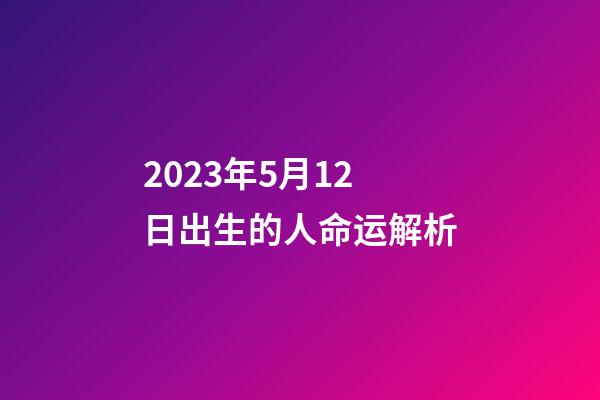 2023年5月12日出生的人命运解析