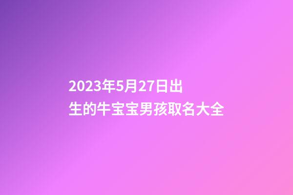2023年5月27日出生的牛宝宝男孩取名大全