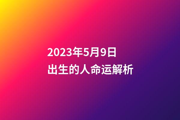 2023年5月9日出生的人命运解析