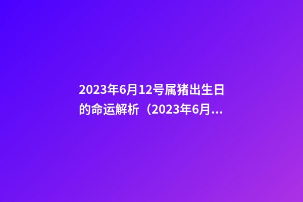 2023年6月12号属猪出生日的命运解析（2023年6月12日出生的人命运）