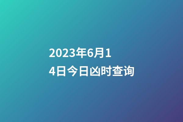 2023年6月14日今日凶时查询