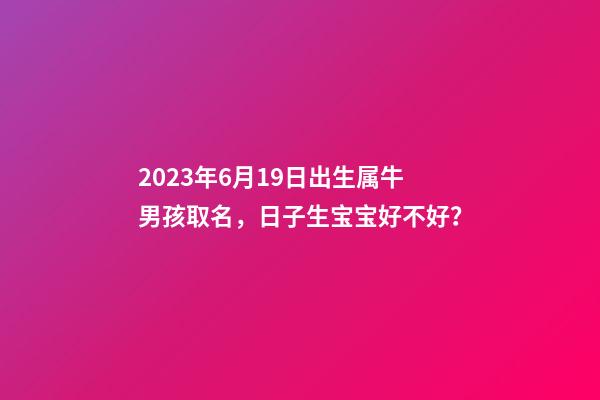2023年6月19日出生属牛男孩取名，日子生宝宝好不好？
