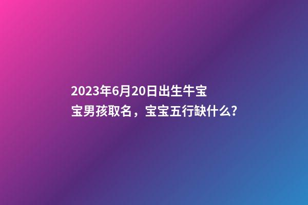 2023年6月20日出生牛宝宝男孩取名，宝宝五行缺什么？