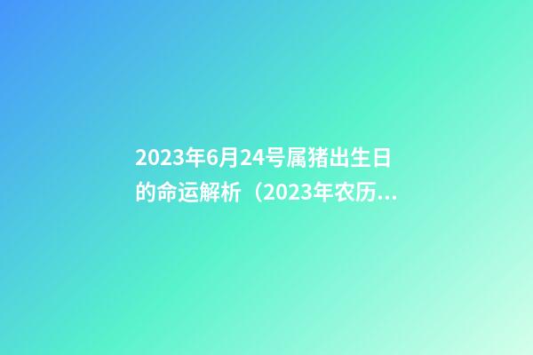 2023年6月24号属猪出生日的命运解析（2023年农历6月24出生）