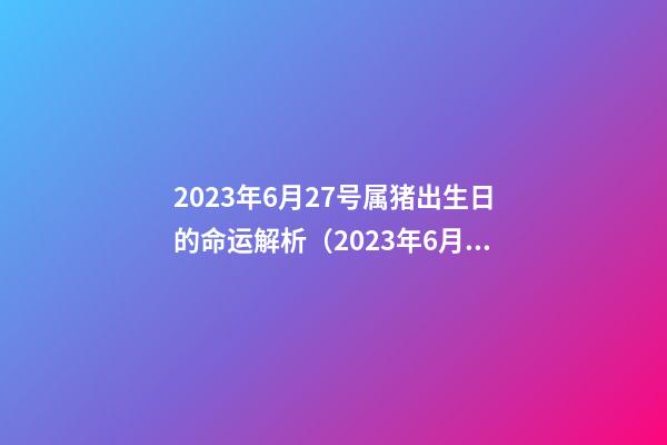 2023年6月27号属猪出生日的命运解析（2023年6月27号属猪出生日的命运解析图）
