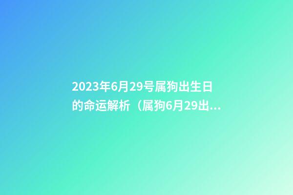 2023年6月29号属狗出生日的命运解析（属狗6月29出生运气怎么样）