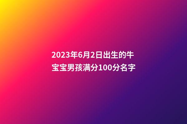 2023年6月2日出生的牛宝宝男孩满分100分名字