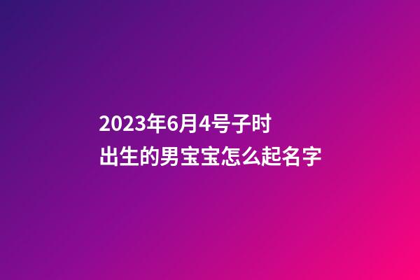 2023年6月4号子时出生的男宝宝怎么起名字