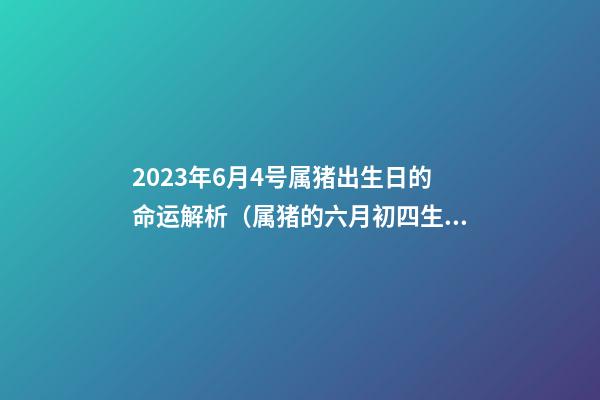2023年6月4号属猪出生日的命运解析（属猪的六月初四生命运如何）