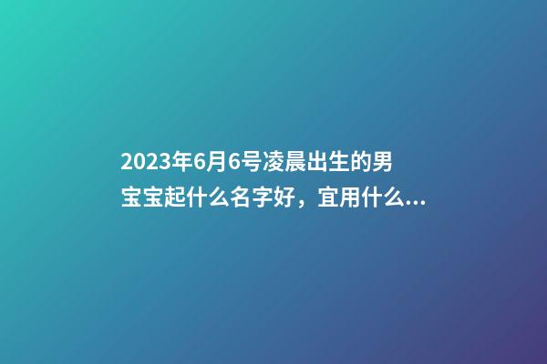 2023年6月6号凌晨出生的男宝宝起什么名字好，宜用什么字