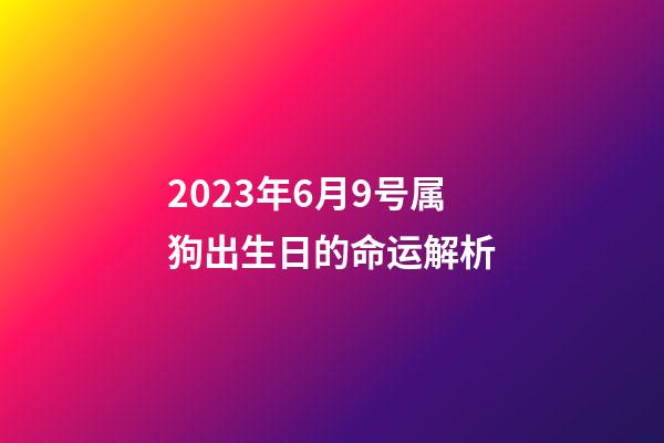 2023年6月9号属狗出生日的命运解析