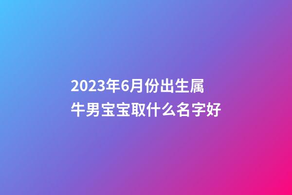 2023年6月份出生属牛男宝宝取什么名字好