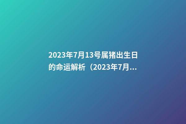 2023年7月13号属猪出生日的命运解析（2023年7月13号属猪出生日的命运解析图）
