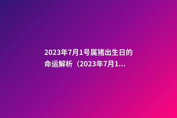 2023年7月1号属猪出生日的命运解析（2023年7月1号属猪出生日的命运解析图）