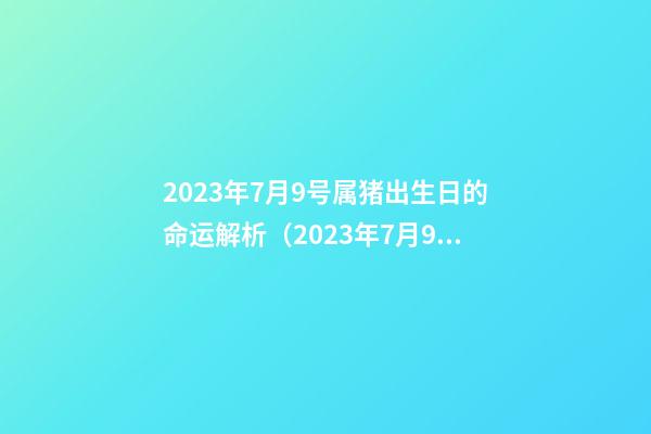 2023年7月9号属猪出生日的命运解析（2023年7月9号属猪出生日的命运解析图）