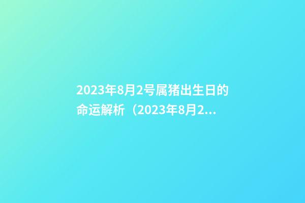 2023年8月2号属猪出生日的命运解析（2023年8月2日出生的猪宝宝是什么命）