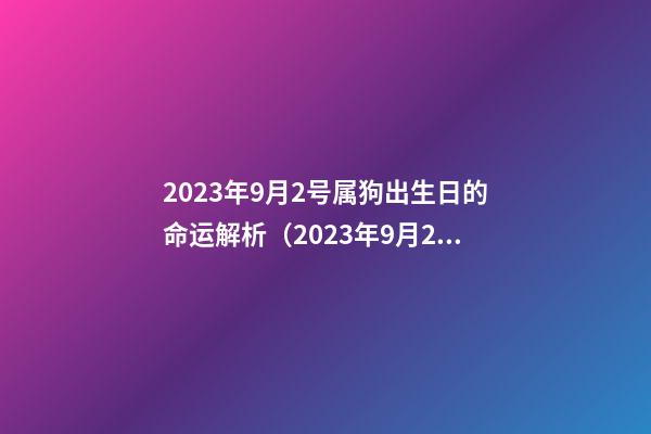 2023年9月2号属狗出生日的命运解析（2023年9月2号属狗出生日的命运解析图）