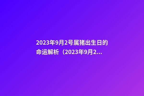 2023年9月2号属猪出生日的命运解析（2023年9月2号属猪出生日的命运解析图）