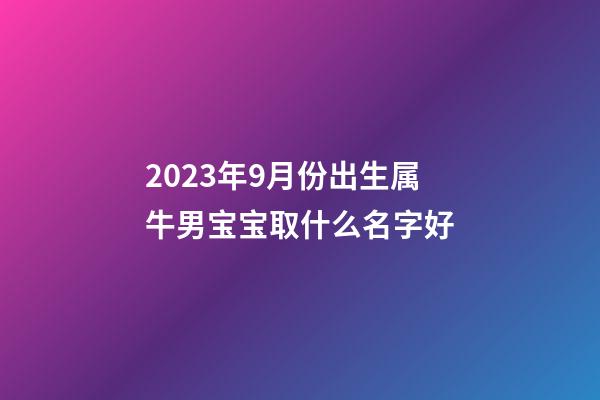 2023年9月份出生属牛男宝宝取什么名字好