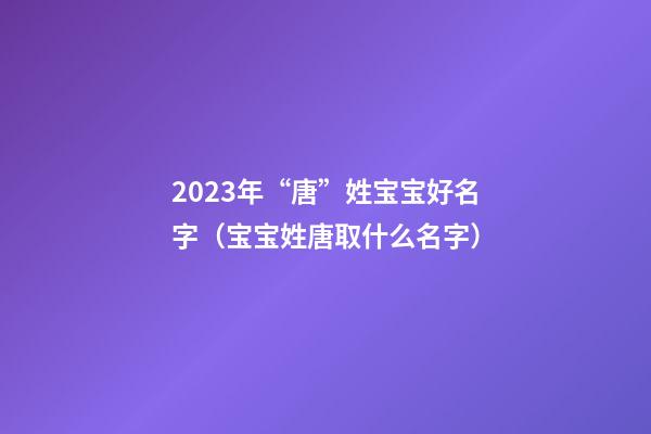 2023年“唐”姓宝宝好名字（宝宝姓唐取什么名字）