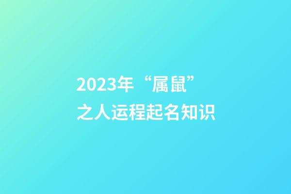 2023年“属鼠”之人运程起名知识