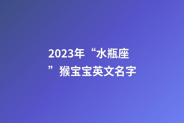2023年“水瓶座”猴宝宝英文名字