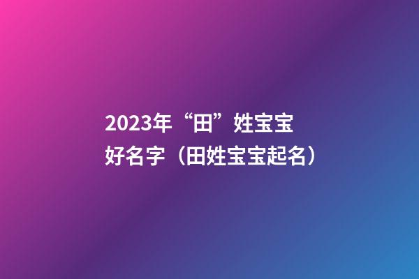 2023年“田”姓宝宝好名字（田姓宝宝起名）