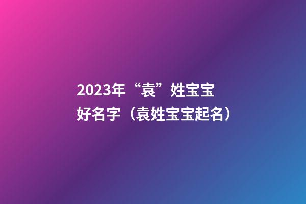 2023年“袁”姓宝宝好名字（袁姓宝宝起名）