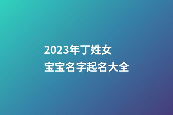 2023年丁姓女宝宝名字起名大全