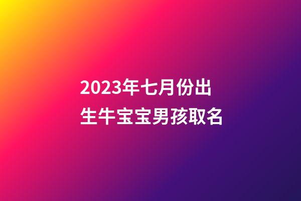 2023年七月份出生牛宝宝男孩取名