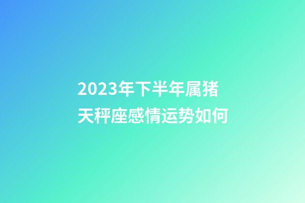 2023年下半年属猪天秤座感情运势如何-第1张-星座运势-玄机派