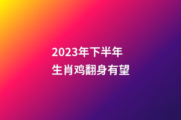 2023年下半年生肖鸡翻身有望