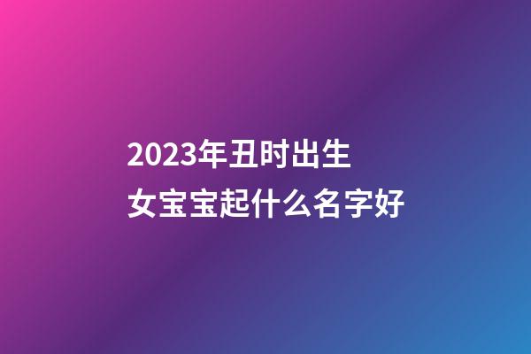 2023年丑时出生女宝宝起什么名字好