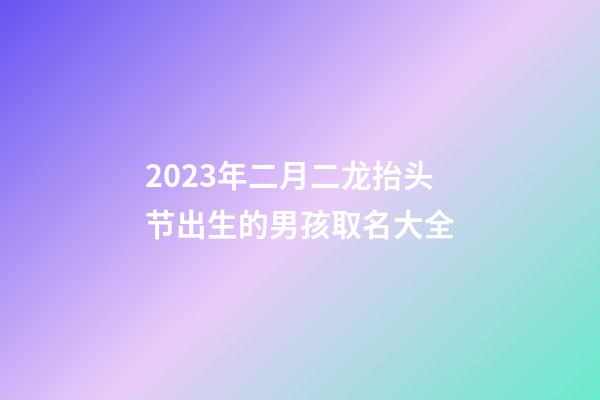 2023年二月二龙抬头节出生的男孩取名大全