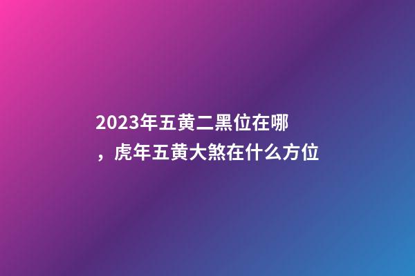 2023年五黄二黑位在哪，虎年五黄大煞在什么方位