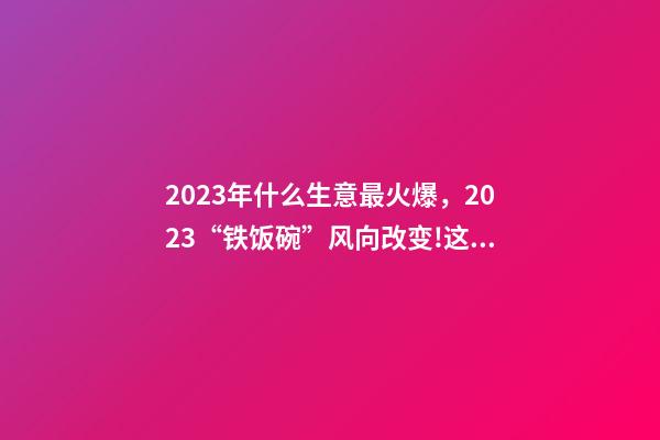 2023年什么生意最火爆，2023“铁饭碗”风向改变!这3大行业赚得多还轻松-第1张-观点-玄机派