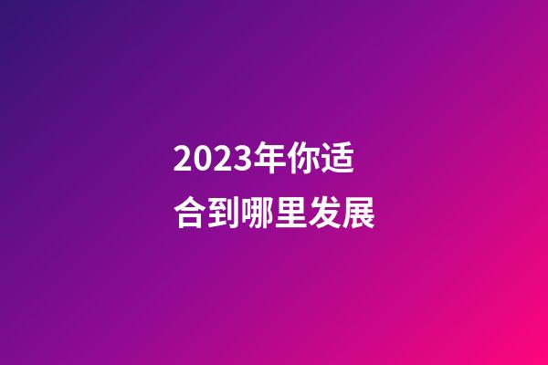 2023年你适合到哪里发展