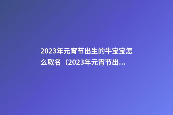 2023年元宵节出生的牛宝宝怎么取名（2023年元宵节出生的牛宝宝怎么取名字）
