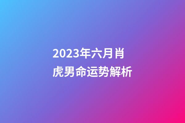 2023年六月肖虎男命运势解析