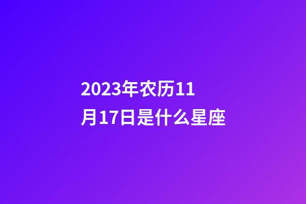 2023年农历11月17日是什么星座（农历2023年11月17日出生的性格特点）-第1张-星座运势-玄机派