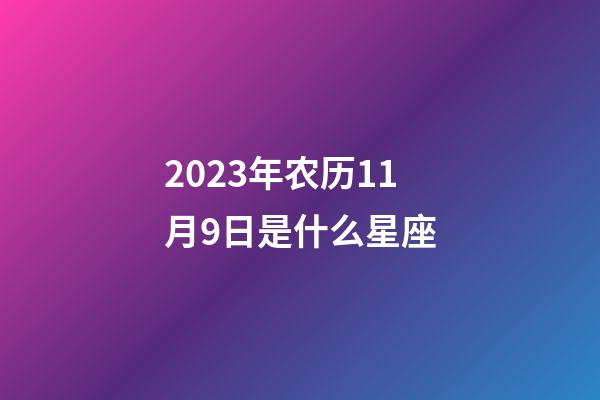 2023年农历11月9日是什么星座(农历2023年11月9日出生的性格特点)-第1张-星座运势-玄机派