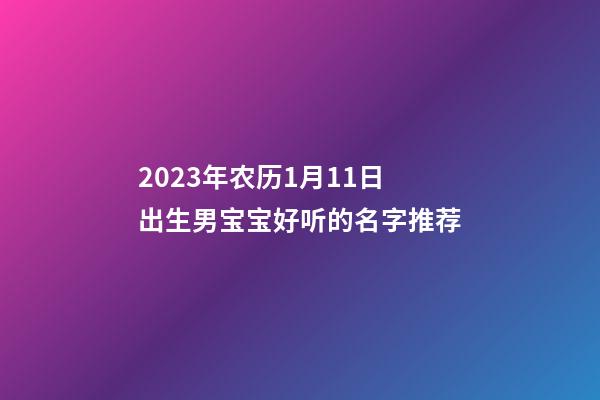 2023年农历1月11日出生男宝宝好听的名字推荐