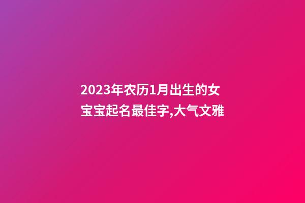 2023年农历1月出生的女宝宝起名最佳字,大气文雅
