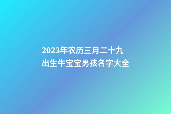 2023年农历三月二十九出生牛宝宝男孩名字大全