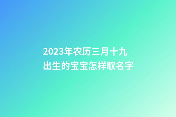 2023年农历三月十九出生的宝宝怎样取名字